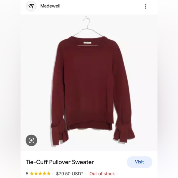 Madewell Tie-cuff Pullover Sweater - Picture 3 of 9